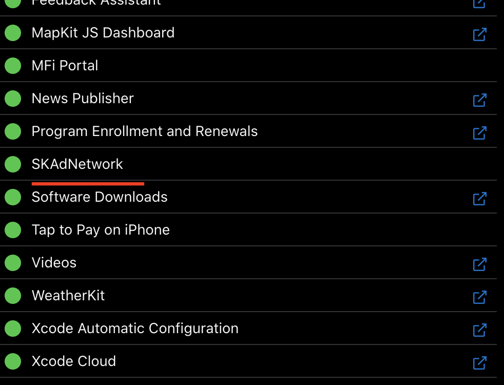 SKAdNetwork bugs Status Page